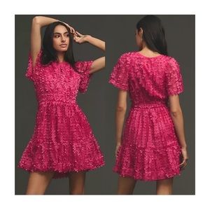 Anthropologie The Somerset Mini Dress: Floral Appliqué Edition